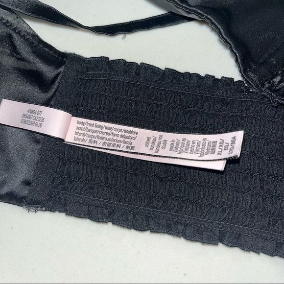 Victoria's Secret Black Satin Tie Front Bralette Sz.XL - Picture 12 of 12